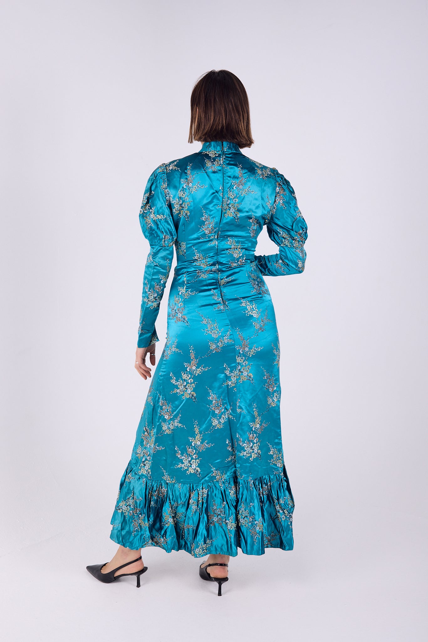Oriental blue floral maxi Dress