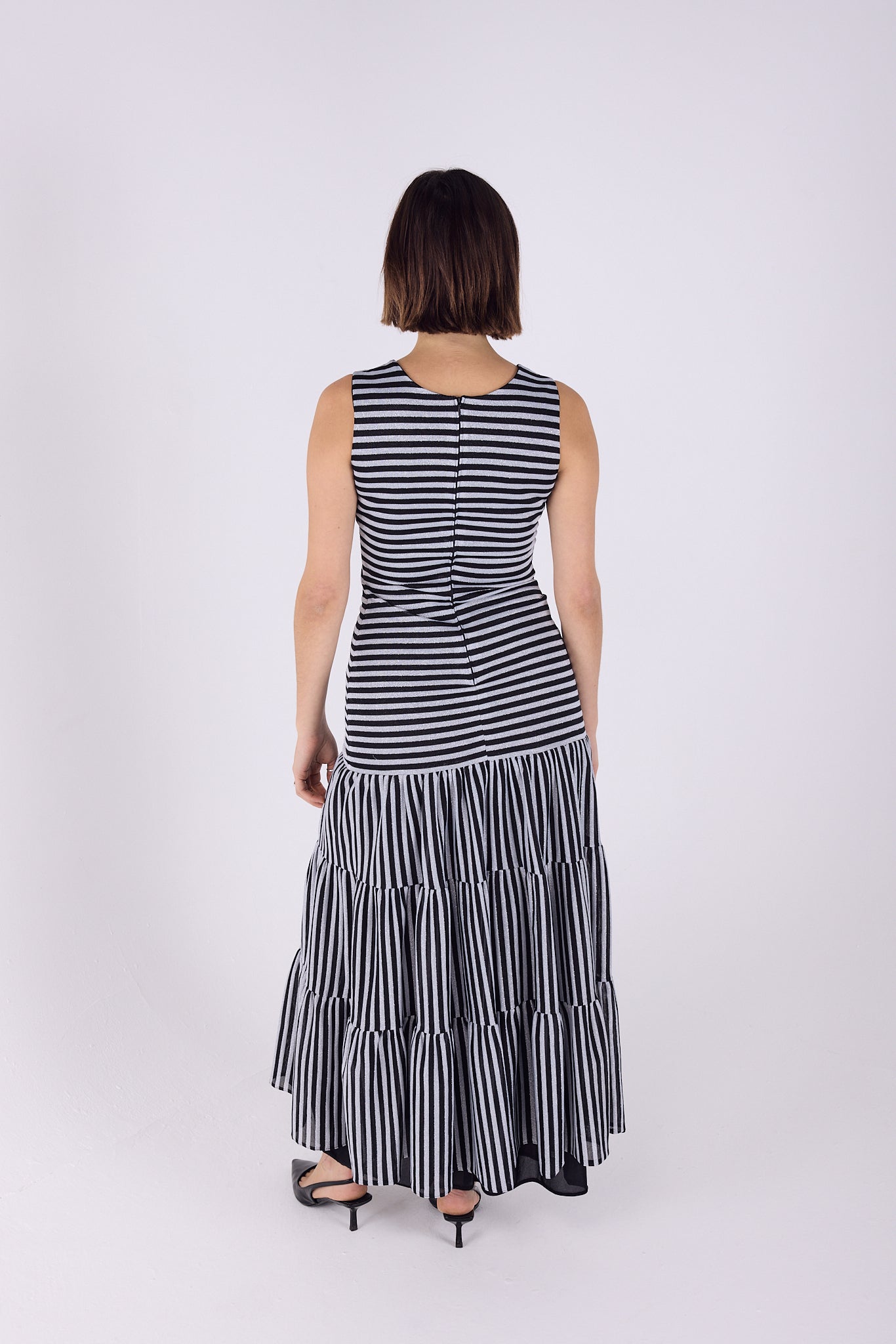 Black and silver Striped dress
